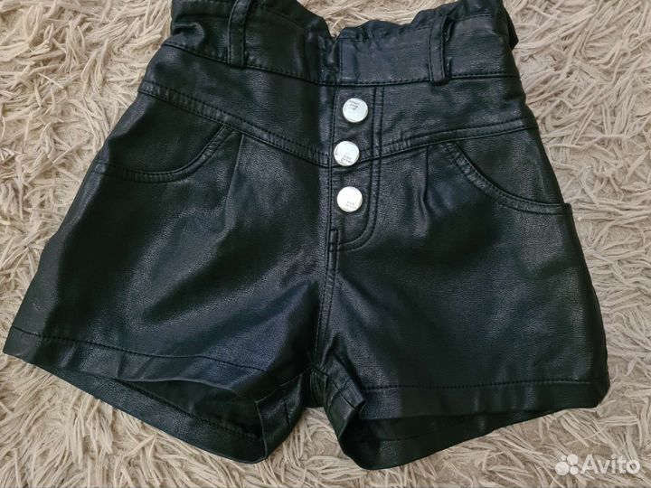 Кожаные шорты, для девочки