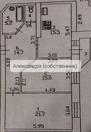 2-к. квартира, 73,7 м², 4/9 эт.