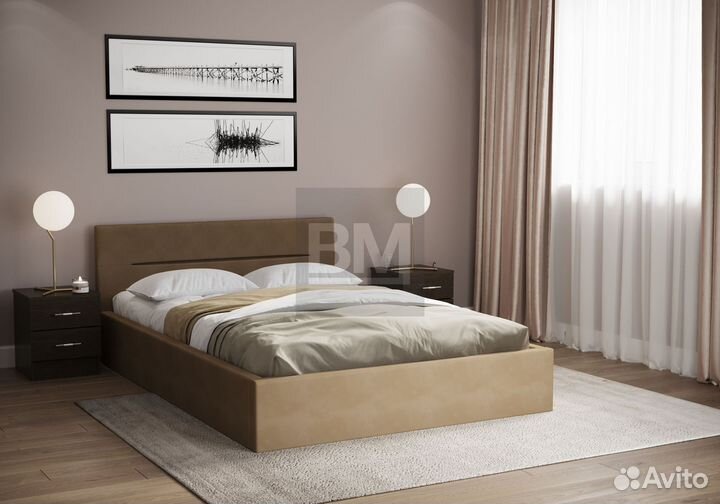 Кровать двуспальная мягкая