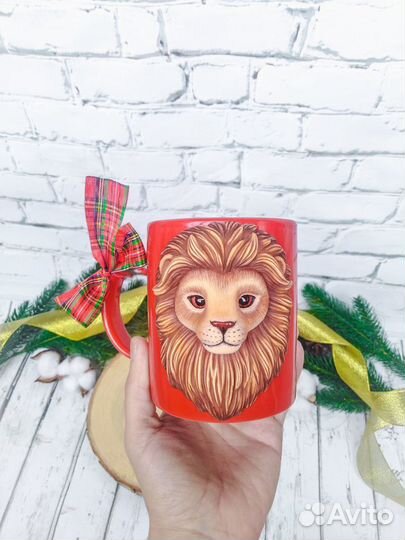 Львенок. Декор кружки из полимерной глины