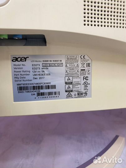 Монитор 27 Acer ed273