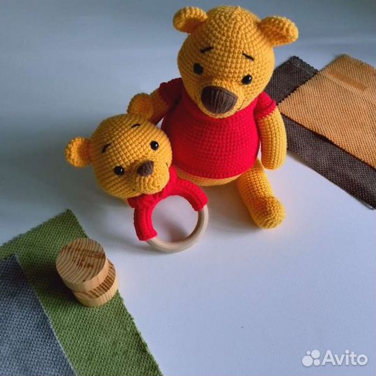 Винни пух игрушка и погремушка