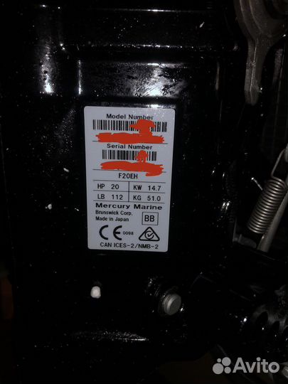 Новый с электростартером Mercury ME F 20 EH EFI