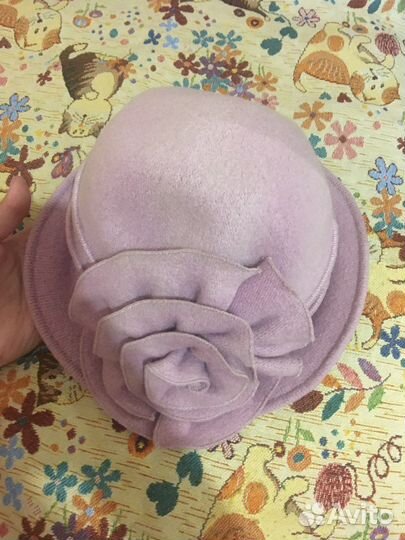 Шляпа шерсть розовая