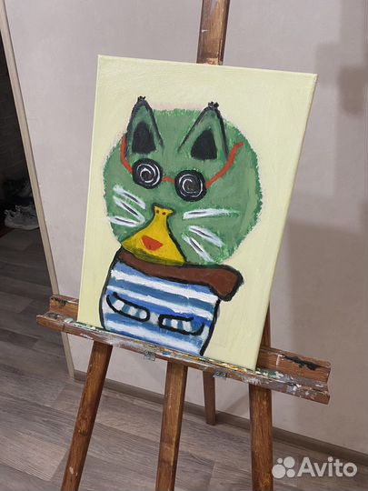 Картина маслом кот