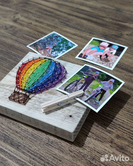 Панно подставка для фотографий заметок на прищепке