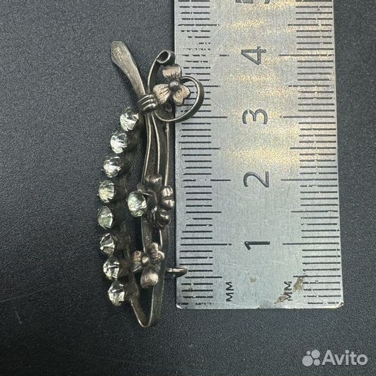 Красивая Винтажная Серебрянная Брошь 875 пробы