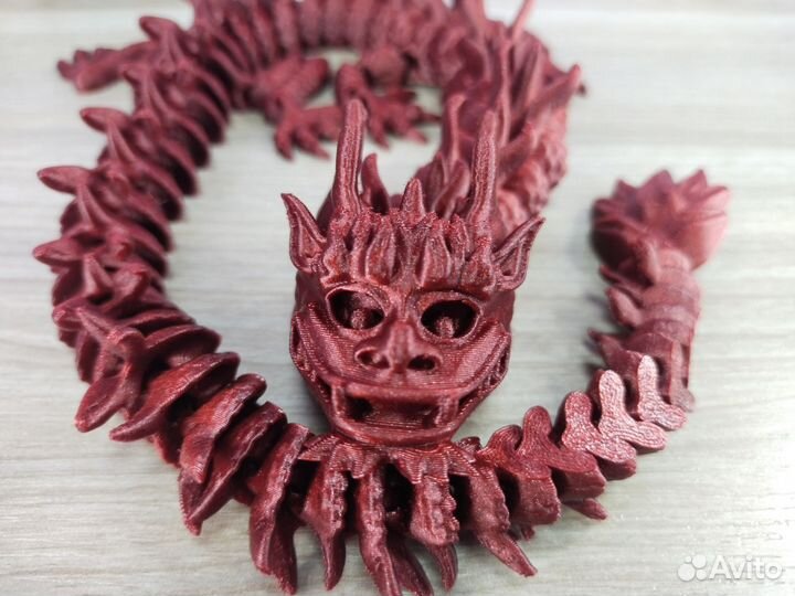 Подвижный Императорский красный Дракон длина 50 см