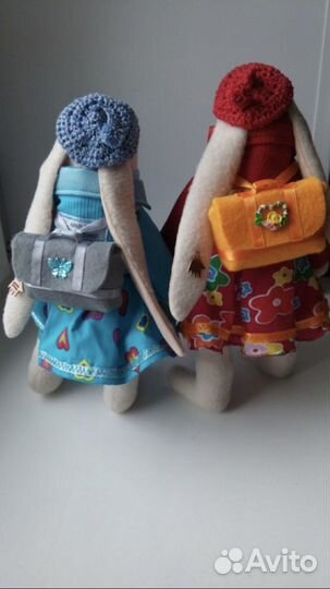 Игрушки зайцы,ручная работа