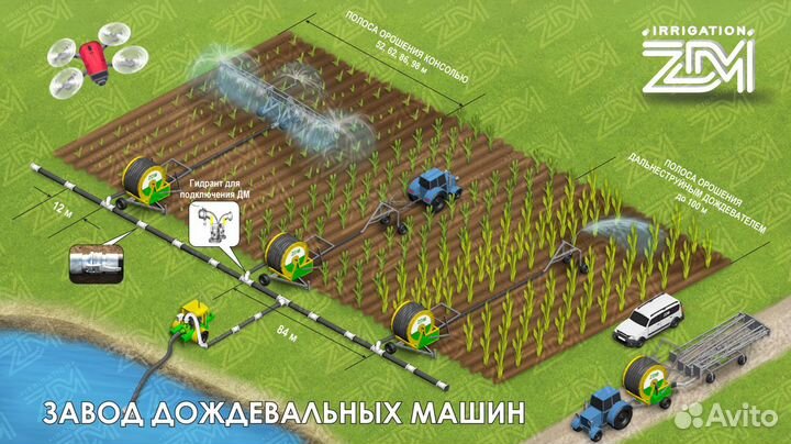 Дождевальная машина ZDM КД-40/62, 2023