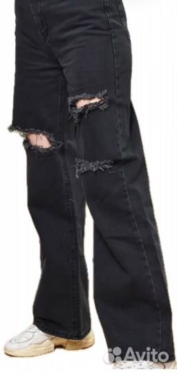 Джинсы черные палаццо 44