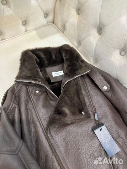 Кожаная дубленка saint laurent