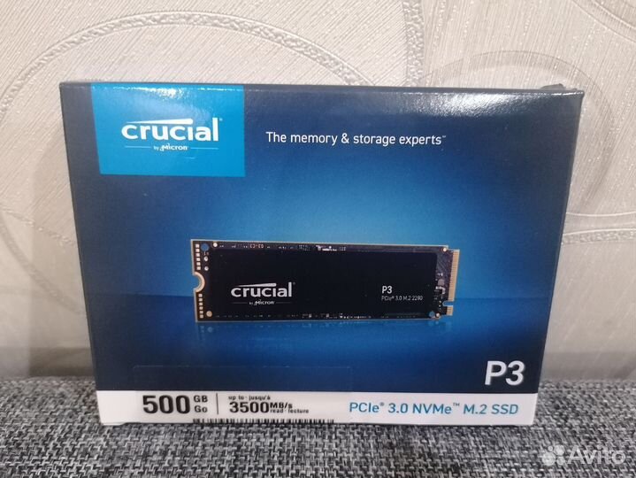 SSD накопитель Crucial P3, MX500, P5