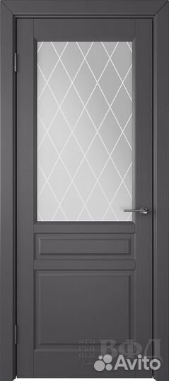 Межкомнатная дверь эмаль VFD Стокгольм, остеклённа