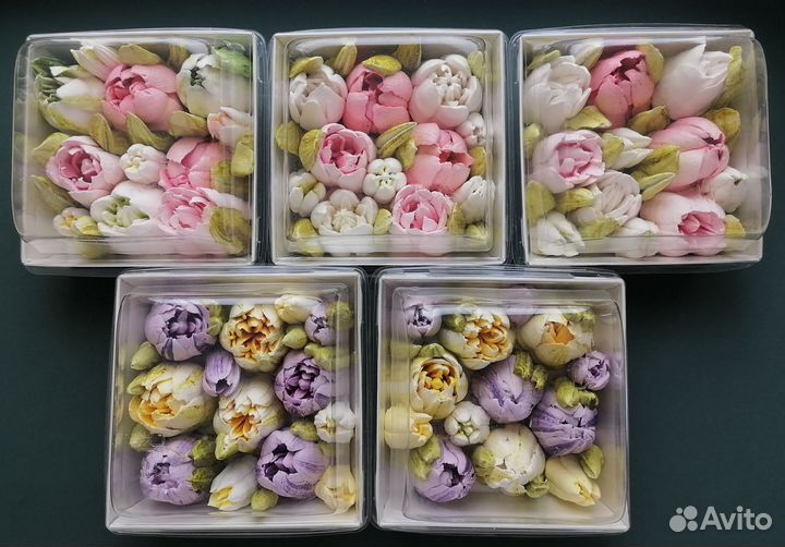 Зефирные цветы в коробочке