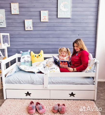 Кроватка от 2х лет софа берёза высокий борт