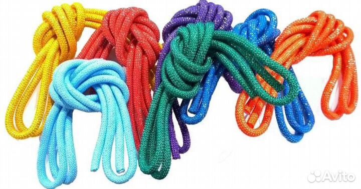 Скакалка для х\г с люрексом (Розовое-серебро)