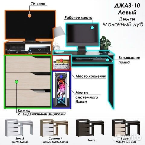 Компьютерный стол под 2 монитора
