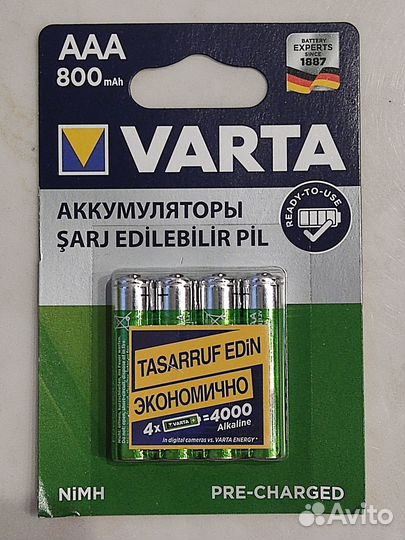 4 aкумулятора AA Varta Ready to Use 2100mAh 1.2V