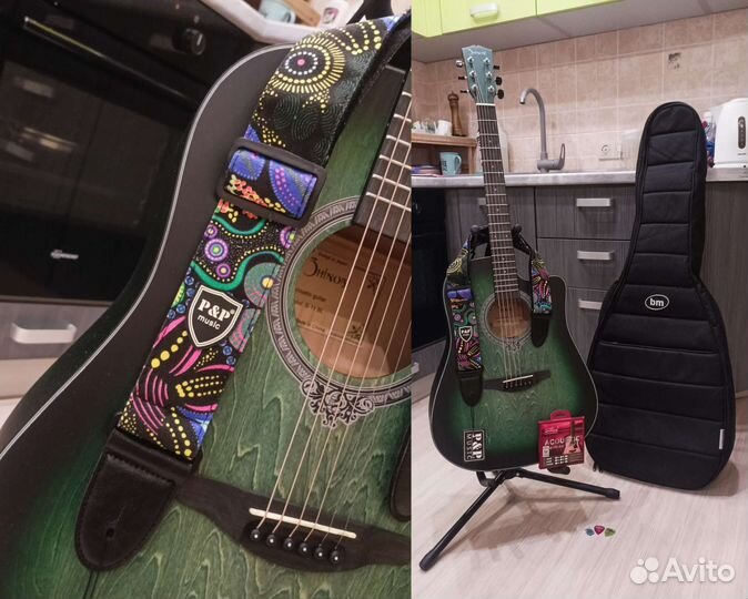 Акустическая Гитара Дредноут (Новая) + Чехол BM