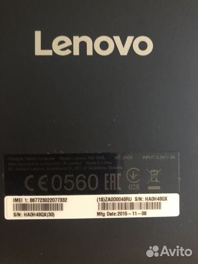 Планшет lenovo tb2 x30l