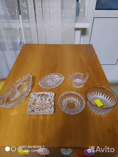 Хрусталь, рюмки, бокалы, салатницы