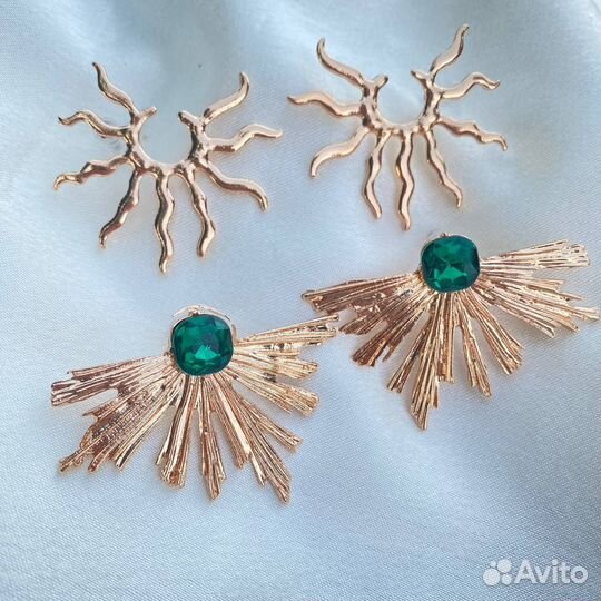 Серьги комплектом 2 штуки бижутерия