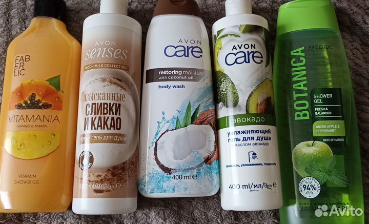 Гели для душа,шампунь,пена эйвон, Фаберлик