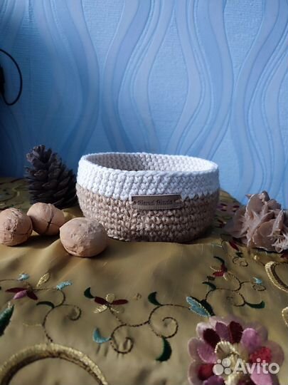 Крафтовая корзинка из джута