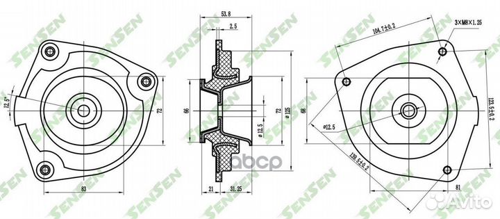 Опора амортизатора переднего правого Nissan Not