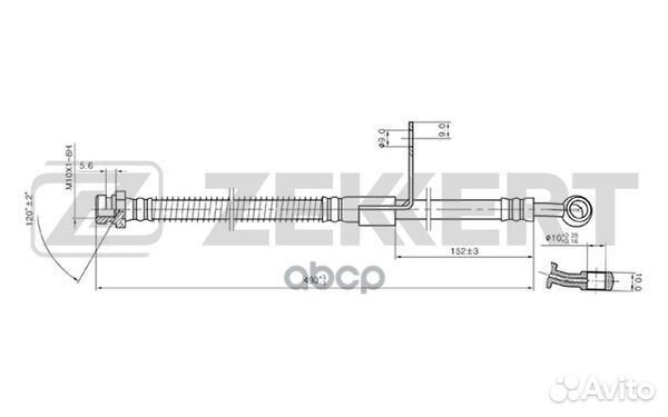 Шланг тормозной zekkert BS9328 Hyundai Accent I