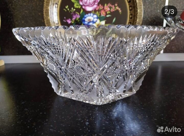 Фруктовница,конфетница хрусталь винтаж