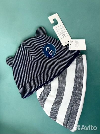 Детские трикотажные шапочки (2шт)для мальчика next