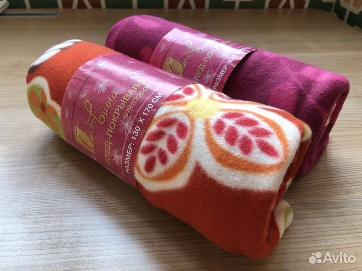 Плед покрывало флисовое теплое 130*170 см