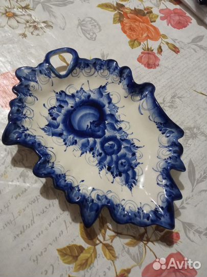 Тарелка гжель для нарезки и другого