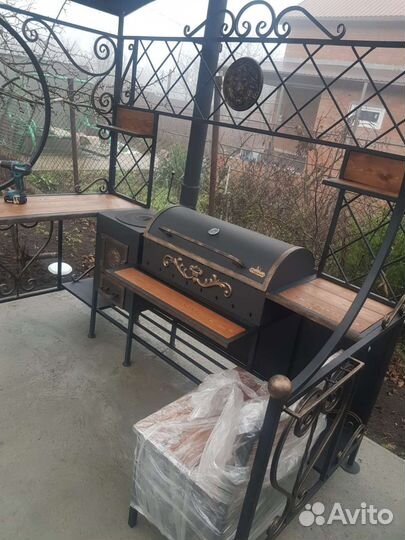 Мангальный комплекс с печью под казан