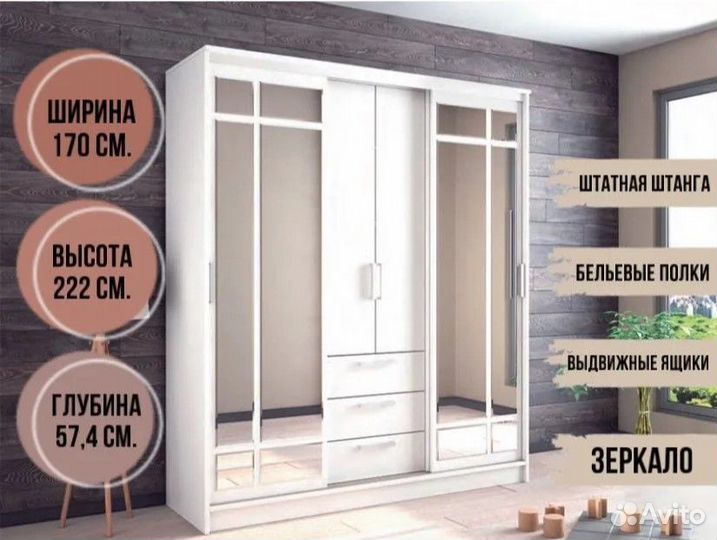 Шкаф-купе Маэстро с зеркалом