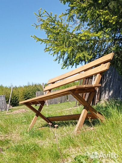 Скамейка садовая из натурального дерева