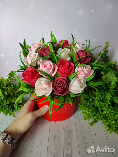 Букет роз из мыла