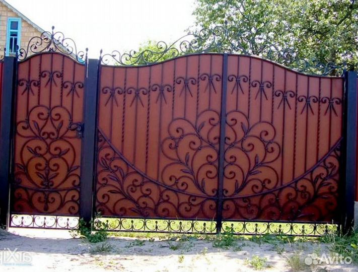 Кованные ворота с установкой