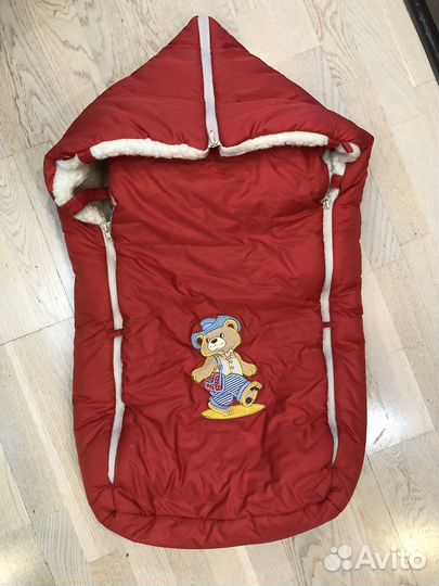 Зимний конверт в коляску на овчине