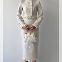 Стильный твидовый костюм двойка 2 цвета премиум