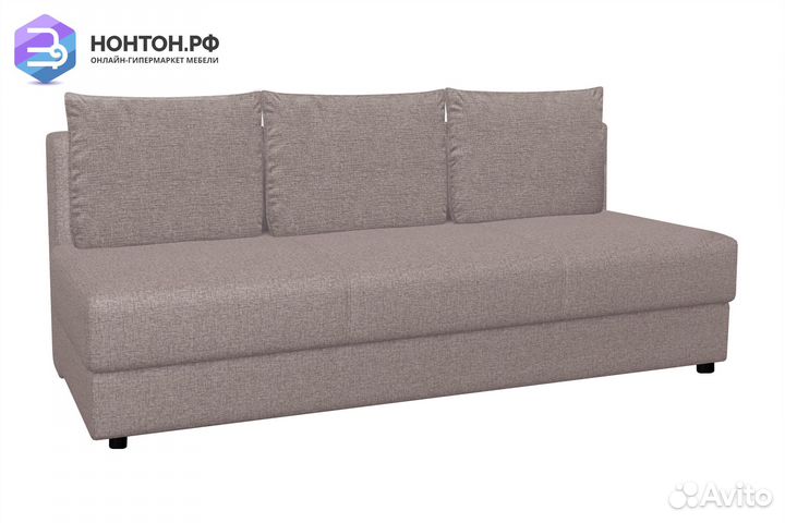 Диван еврокнижка Лира рогожка светло-бежевая