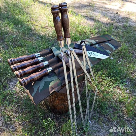 Набор шампуров с ножом 