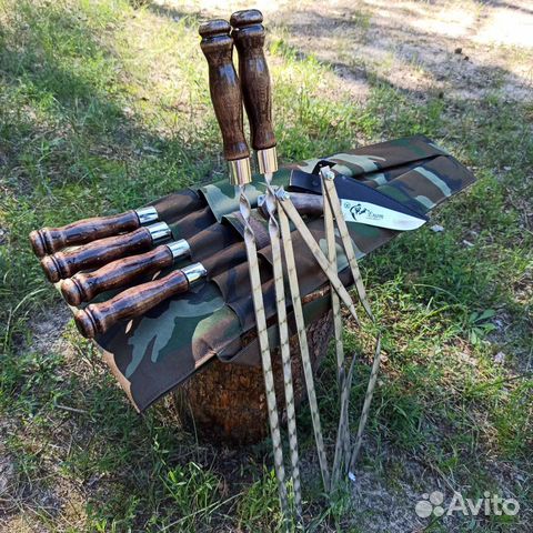 Набор шампуров с ножом 