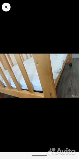 Кровать из бука, матрас, бортик