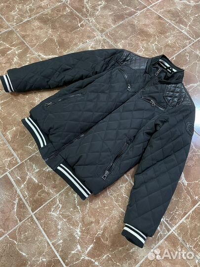 Бомбер мужской черный