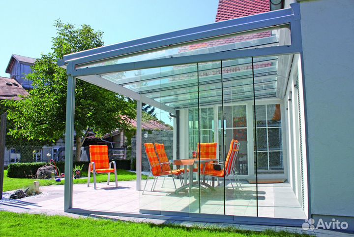 Остекление фасадов, безрамное остекление