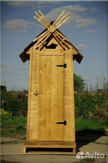 Дачный туалет деревянный прямоугольник ийн 393