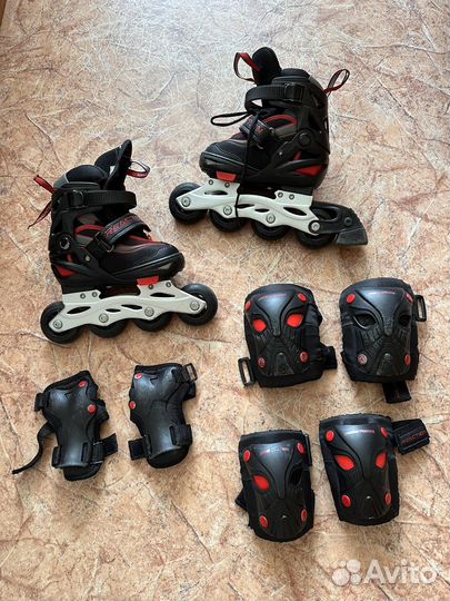 Детские раздвижные ролики и защита 26-31 р
